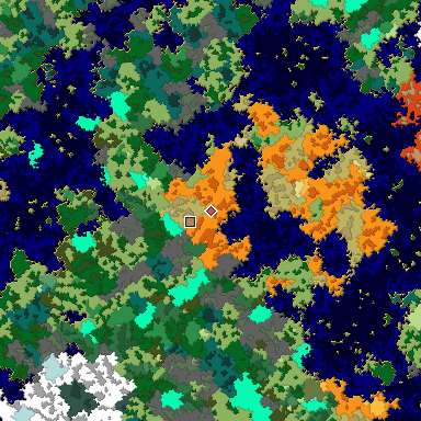 Map of Bedrock seed -122970294 around the world origin
