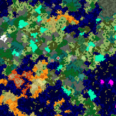 Map of Bedrock seed -1361919610 around the world origin