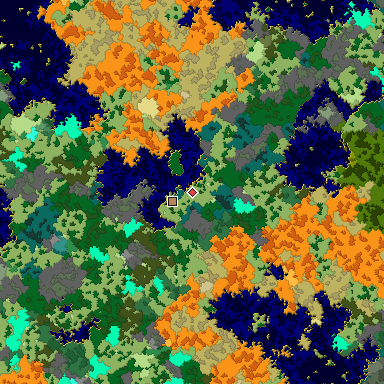Map of Bedrock seed -1622870550 around the world origin