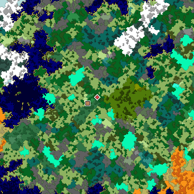 Map of Bedrock seed 2032661737 around the world origin