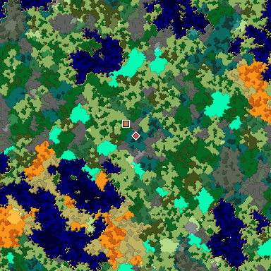 Map of Bedrock seed -1364298696 around the world origin