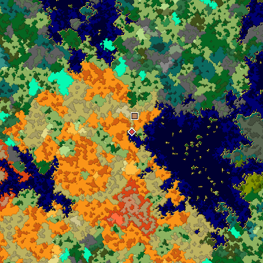 Map of Bedrock seed -1330193159 around the world origin
