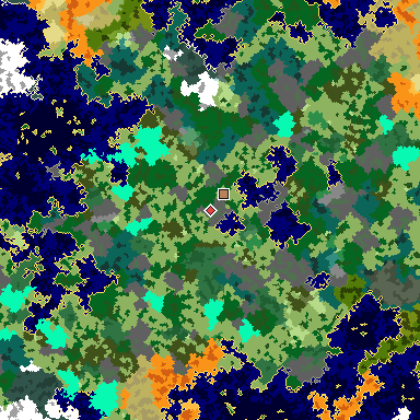 Map of Bedrock seed 1222072150 around the world origin