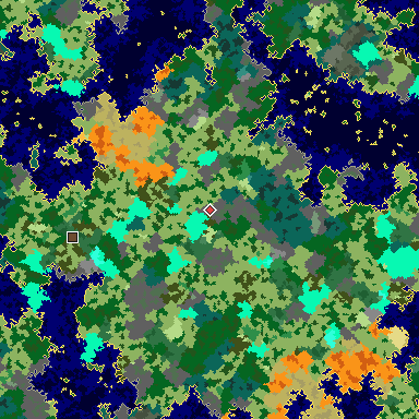 Map of Bedrock seed 1252292224 around the world origin