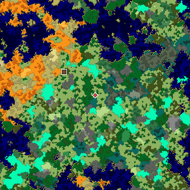 Map of Bedrock seed -694910475 around the world origin