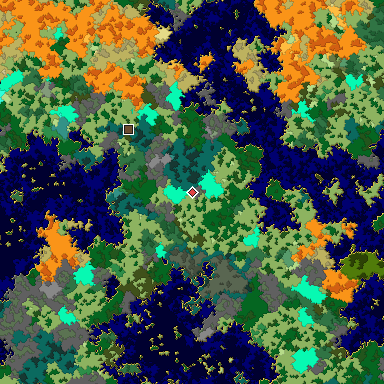 Map of Bedrock seed 1939702325 around the world origin