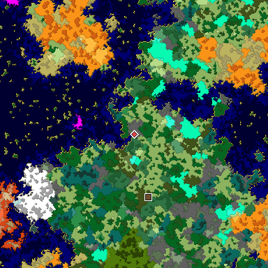 Map of Bedrock seed 1194661874 around the world origin