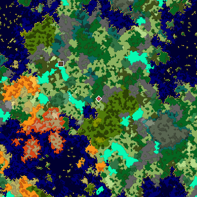 Map of Bedrock seed -1745426144 around the world origin