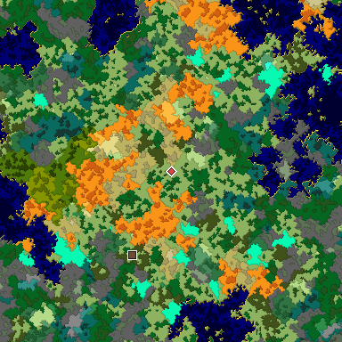 Map of Bedrock seed 601663030 around the world origin