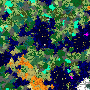 Map of Bedrock seed 149888834 around the world origin