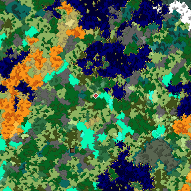Map of Bedrock seed 251049627 around the world origin