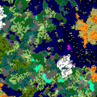 Map of Bedrock seed 1915008556 around the world origin
