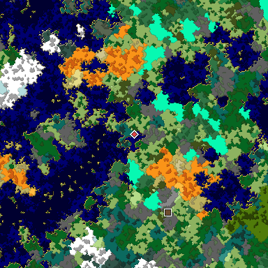 Map of Bedrock seed -268872695 around the world origin
