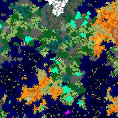 Map of Bedrock seed 305128495 around the world origin