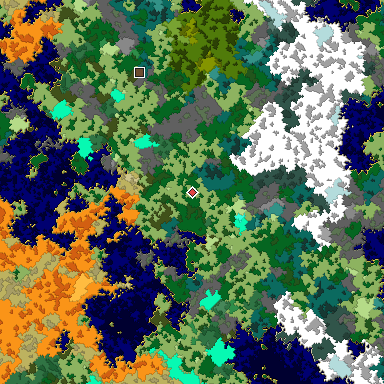 Map of Bedrock seed 58703853 around the world origin