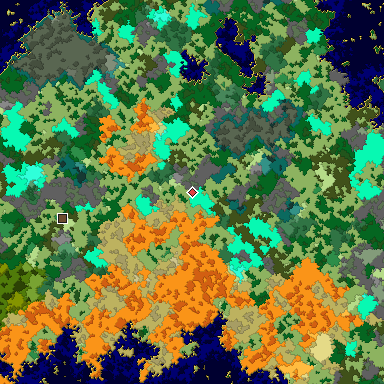 Map of Bedrock seed -534393575 around the world origin