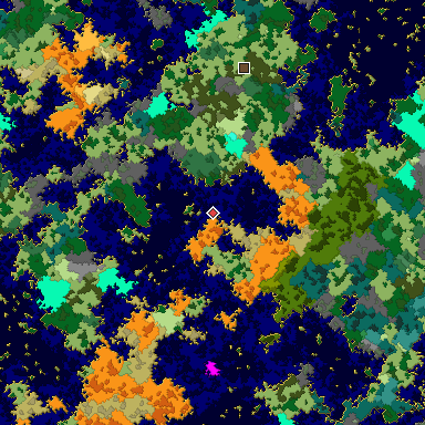 Map of Bedrock seed 7934522 around the world origin