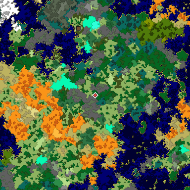 Map of Bedrock seed 613315517 around the world origin