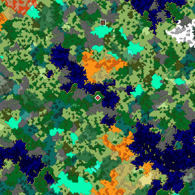 Map of Bedrock seed -717314278 around the world origin