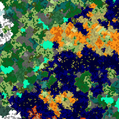 Map of Bedrock seed 561980969 around the world origin