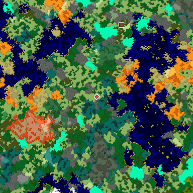 Map of Bedrock seed -512359568 around the world origin