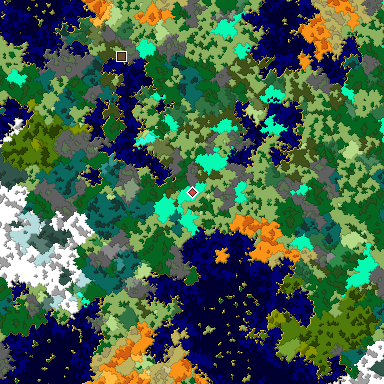 Map of Bedrock seed 1151651336 around the world origin