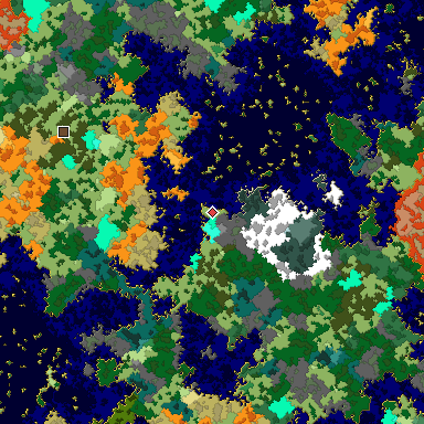Map of Bedrock seed 983334460 around the world origin