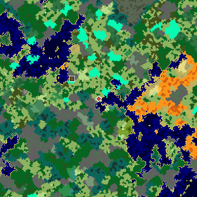 Map of Bedrock seed -242070975 around the world origin