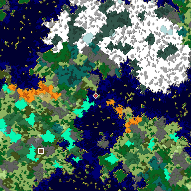 Map of Bedrock seed 1774887356 around the world origin