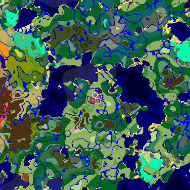 Predicted biome map of Java 26.3 seed -5377799668739486539 around estimated spawn