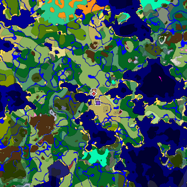 Predicted biome map of Java 26.3 seed -8171875734549037019 around estimated spawn