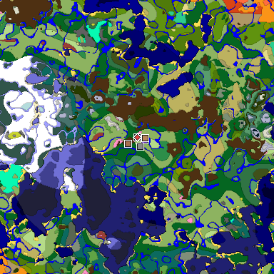 Predicted biome map of Java 26.3 seed 2476714765023529594 around estimated spawn