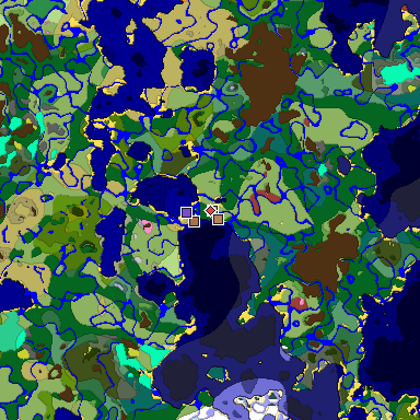 Predicted biome map of Java 26.3 seed -6880351174514383786 around estimated spawn