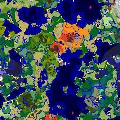 Predicted biome map of Java 26.3 seed -600868605815577152 around estimated spawn