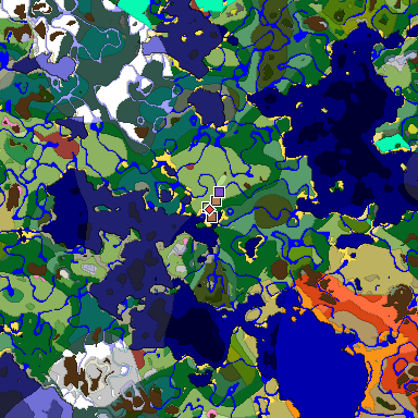 Predicted biome map of Java 26.3 seed -815048807540877692 around estimated spawn