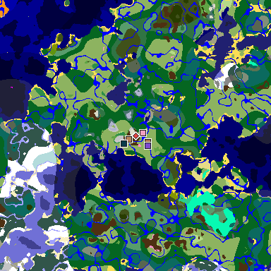 Map of Minecraft seed 8282075021975000563 around spawn