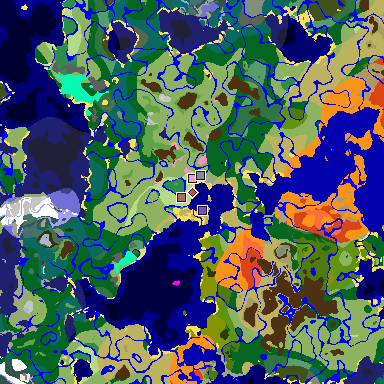 Map of Minecraft seed -2119608904800618338 around spawn