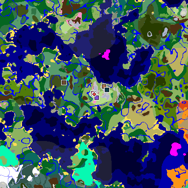 Map of Minecraft seed 8307392611096643787 around spawn