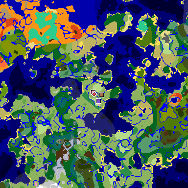Map of Minecraft seed 6628310376027614099 around spawn