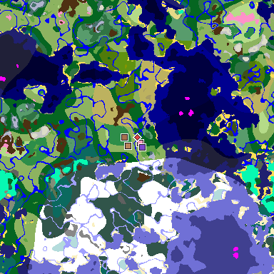 Map of Minecraft seed -5941511552738535737 around spawn