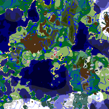 Map of Minecraft seed -1524534007631099388 around spawn