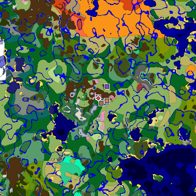 Predicted biome map of Java 26.3 seed -1708398004648453028 around estimated spawn