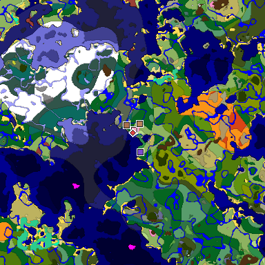 Predicted biome map of Java 26.3 seed 376490112799025608 around estimated spawn