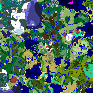 Predicted biome map of Java 26.3 seed -4772138055412287135 around estimated spawn