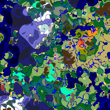 Predicted biome map of Java 26.3 seed -5808563862346760291 around estimated spawn