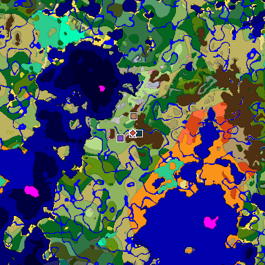 Predicted biome map of Java 26.3 seed 5296581662840730626 around estimated spawn
