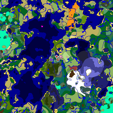Predicted biome map of Java 26.3 seed -1245516912595478226 around estimated spawn