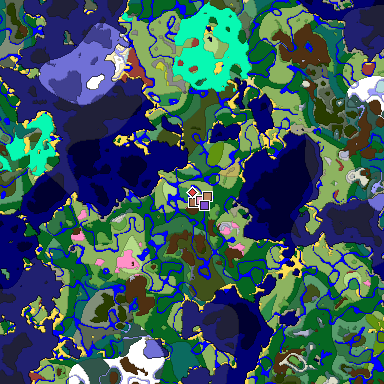 Predicted biome map of Java 26.3 seed -7943759947188939983 around estimated spawn