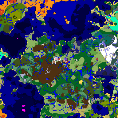 Predicted biome map of Java 26.3 seed 2460823818895174297 around estimated spawn