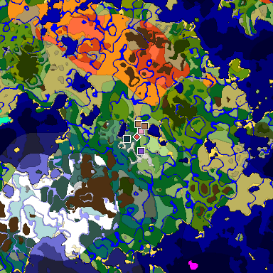 Predicted biome map of Java 26.3 seed -5880243986050569819 around estimated spawn